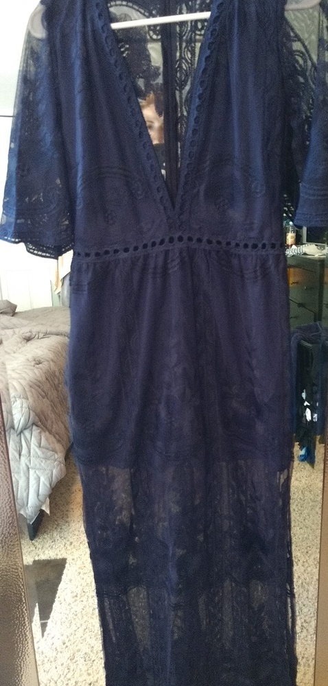 Navy Blue Dress Romper